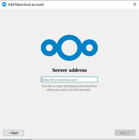 Nextcloud server address